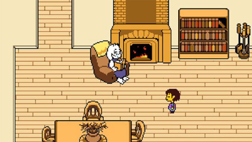 Undertale - Toriel acolhendo a criança em sua casa