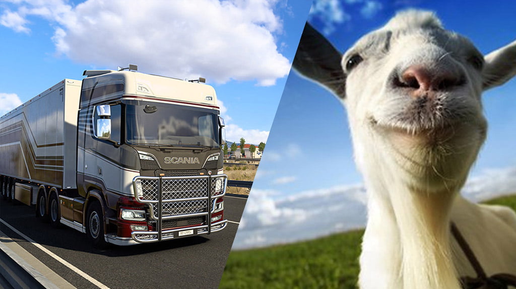 Euro Truck Simulator 2 e Goat Simulator