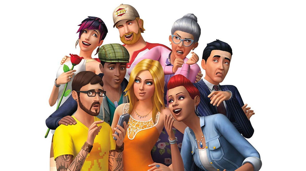 Vários personagens de The Sims 4 - um dos melhores jogos de simulação