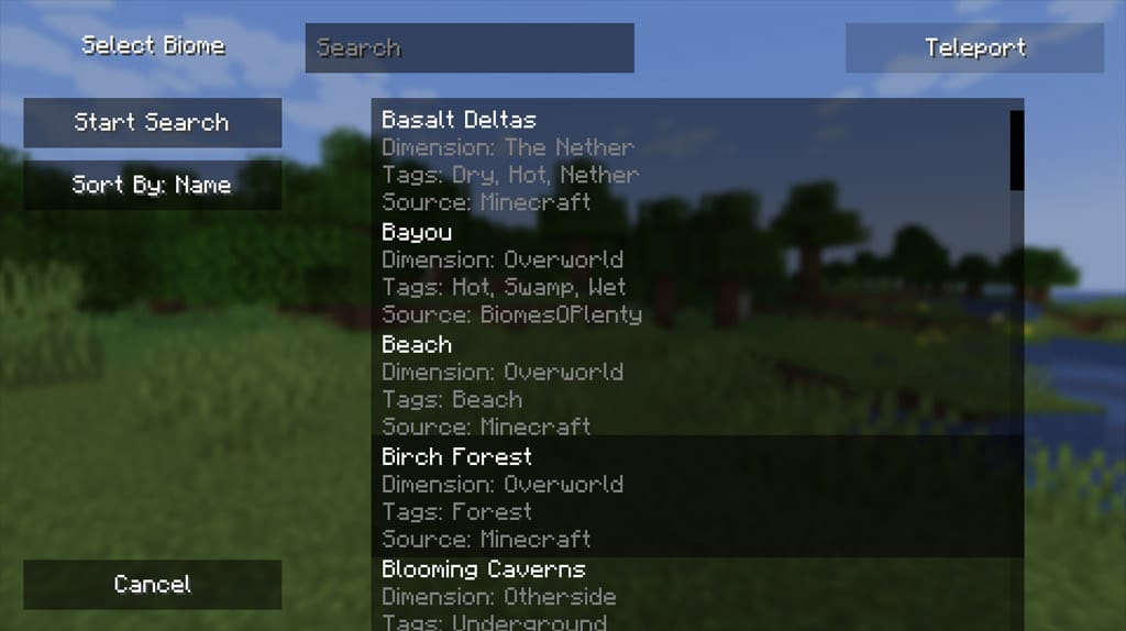 Uma captura de Nature's Compass - Encontre biomas com facilidade usando os melhores mods para Minecraft