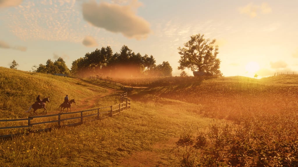 Uma cena de Red Dead Redemption 2 - Um dos jogos mundo aberto mais imersivos, onde cada ação reflete no vasto universo da fronteira americana.