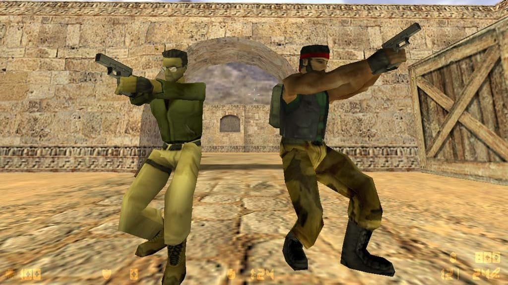 Uma cena de Counter-Strike 1.6 - Tática e precisão fazem deste jogo um marco entre os FPS