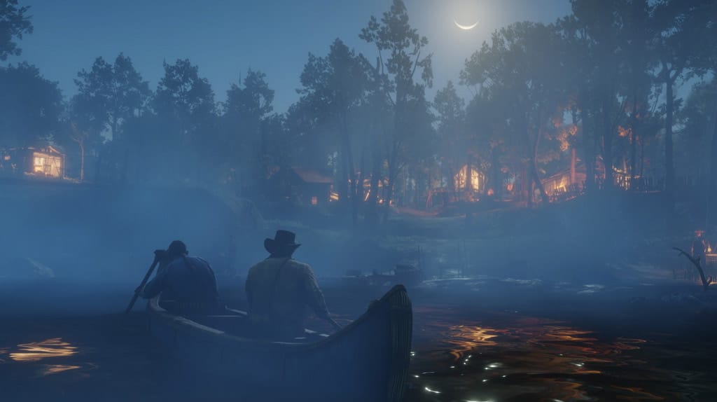 Uma cena de Red Dead Redemption 2 - Um dos melhores jogos offline para PC, trazendo o Velho Oeste à vida com detalhes impressionantes!