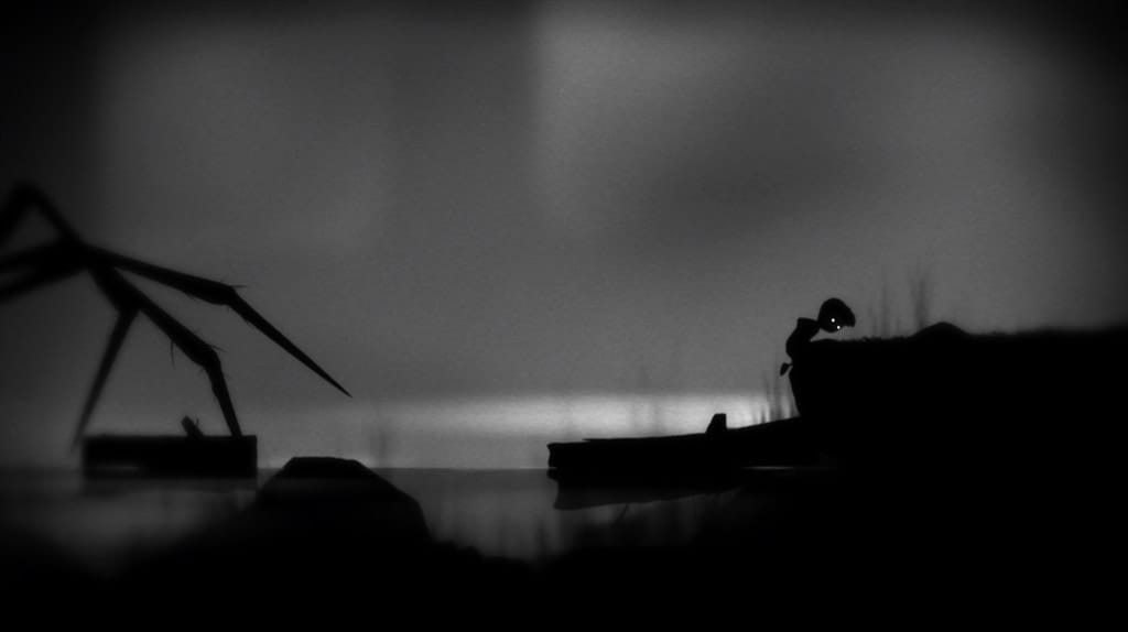 Uma cena de Limbo - Minimalista e sombrio, um dos melhores jogos offline para PC fraco que você precisa conhecer!