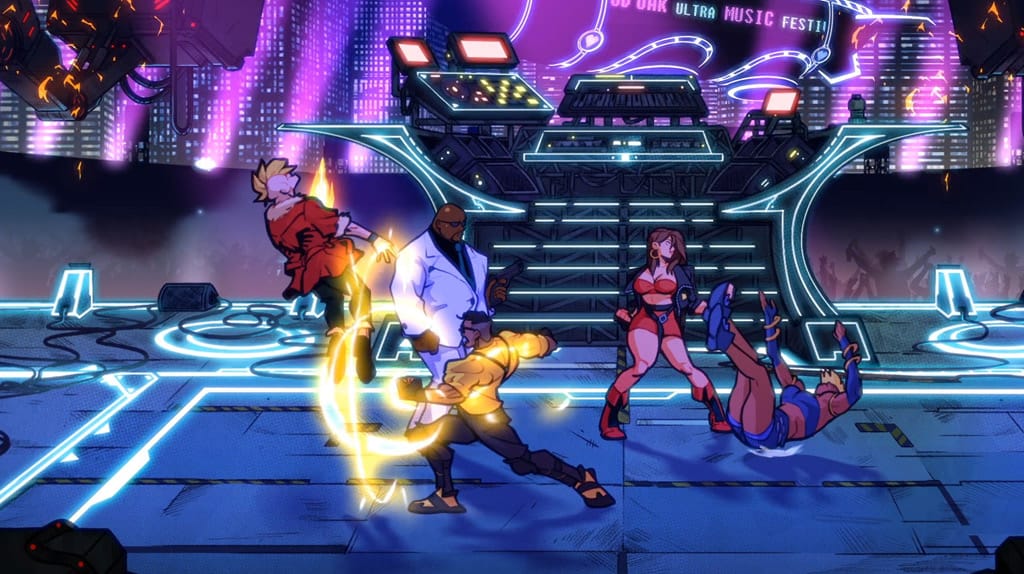 Uma cena de Streets of Rage 4 - Pancadaria clássica e nostalgia em um dos melhores jogos offline para PC!