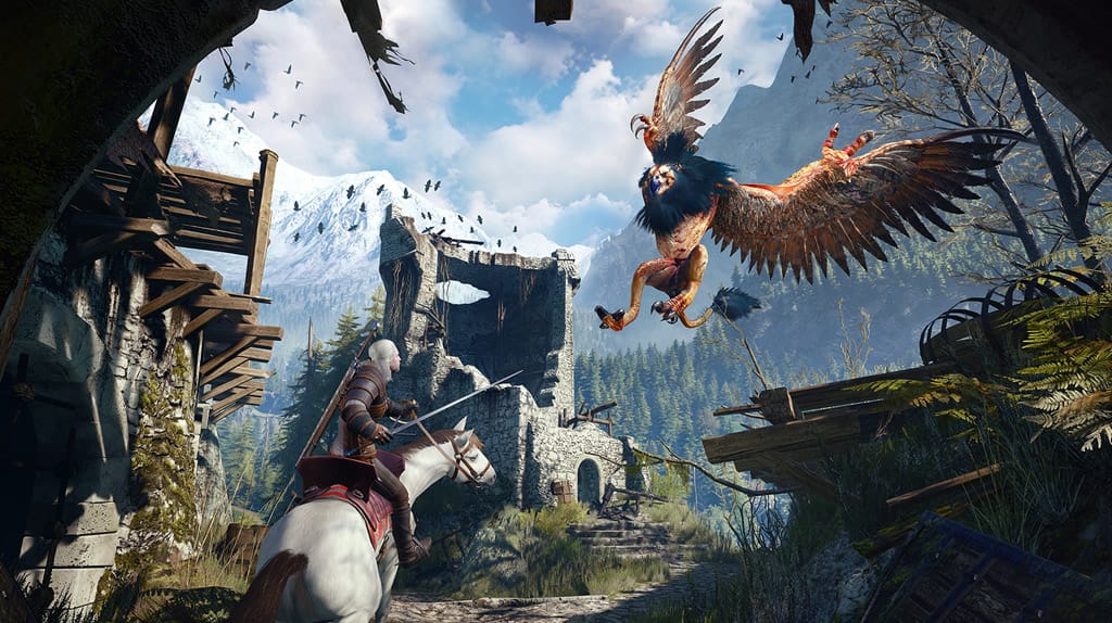 Uma cena de The Witcher 3: Wild Hunt - Explore um mundo vasto e envolvente em um dos melhores jogos offline para PC!